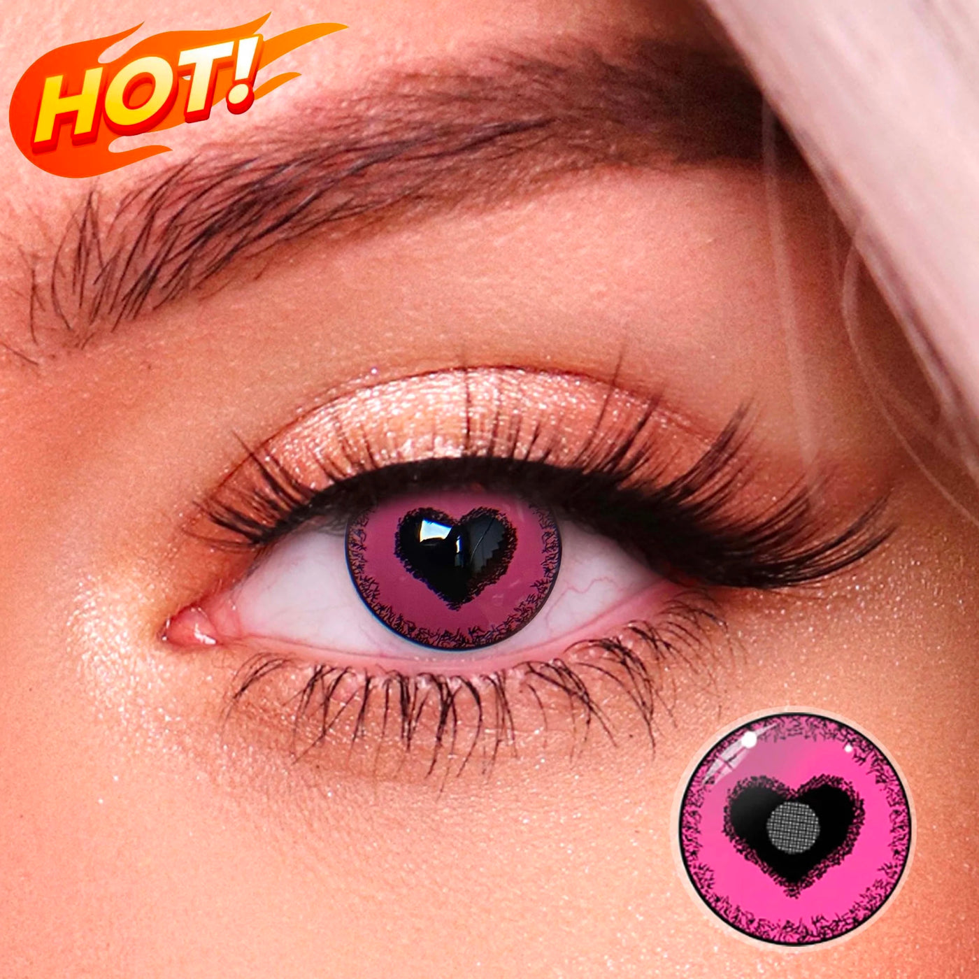 2Dadoll Sweetheart Pink Colored Contact Lenses(1 pair)