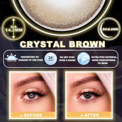2Dadoll crystal brown Contact Lenses(1 pair/6 months)
