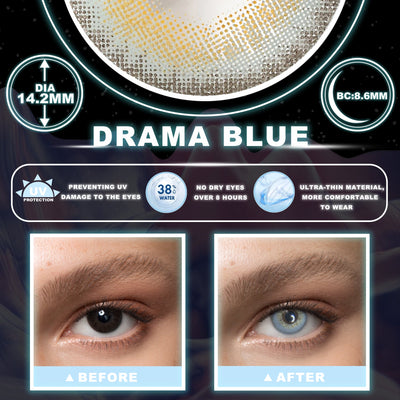 2Dadoll Drama Blue Men Colored Contact Lenses(1 pair/6 months)