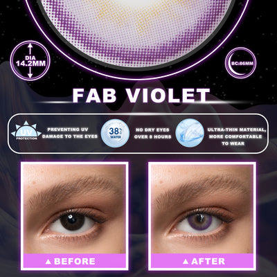 2Dadoll Fab Violet Colored Contact Lenses(1 pair)