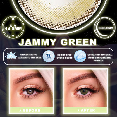 2Dadoll Jammy green Contact Lenses(1 pair/6 months)