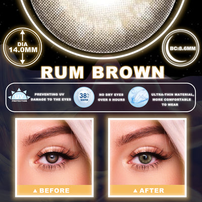 2Dadoll Rum brown Contact Lenses(1 pair/6 months)