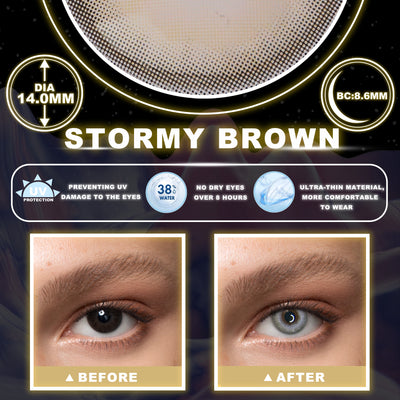 2Dadoll Stormy Brown Colored Contact Lenses(1 pair)